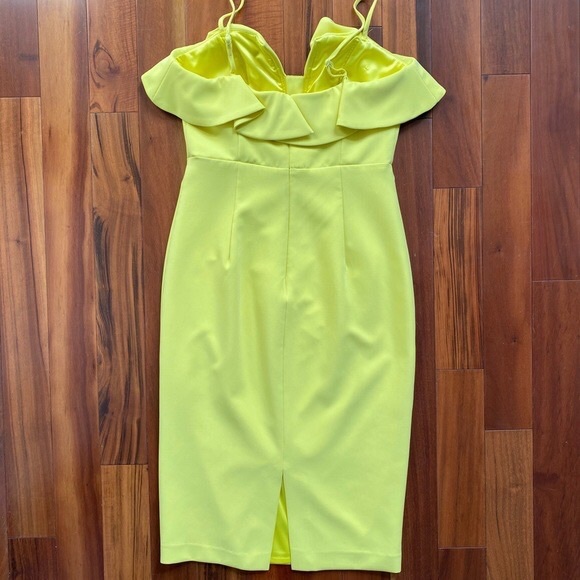Bardot Revolve Band Dress in Lemon Drop Size 4 - Picture 11 of 12